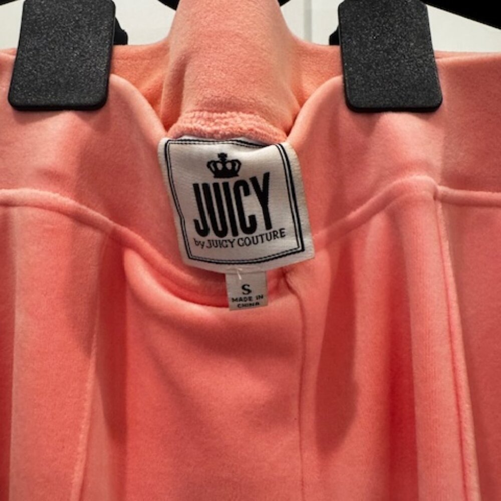 Juicy Couture Pink Velour Tracksuit, 2 pieces, Zip Hoodie Jacket & Pants, Size S - Picture 9 of 9